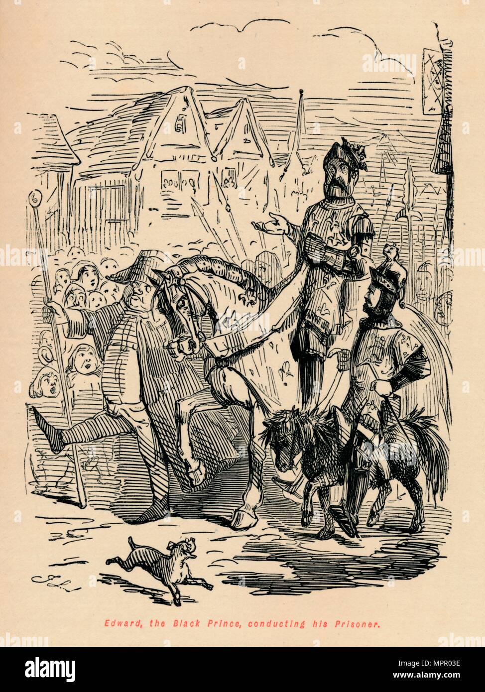 'Edward le Prince Noir, la conduite de son prisonnier', c1860, C1860). Artiste : John Leech. Banque D'Images