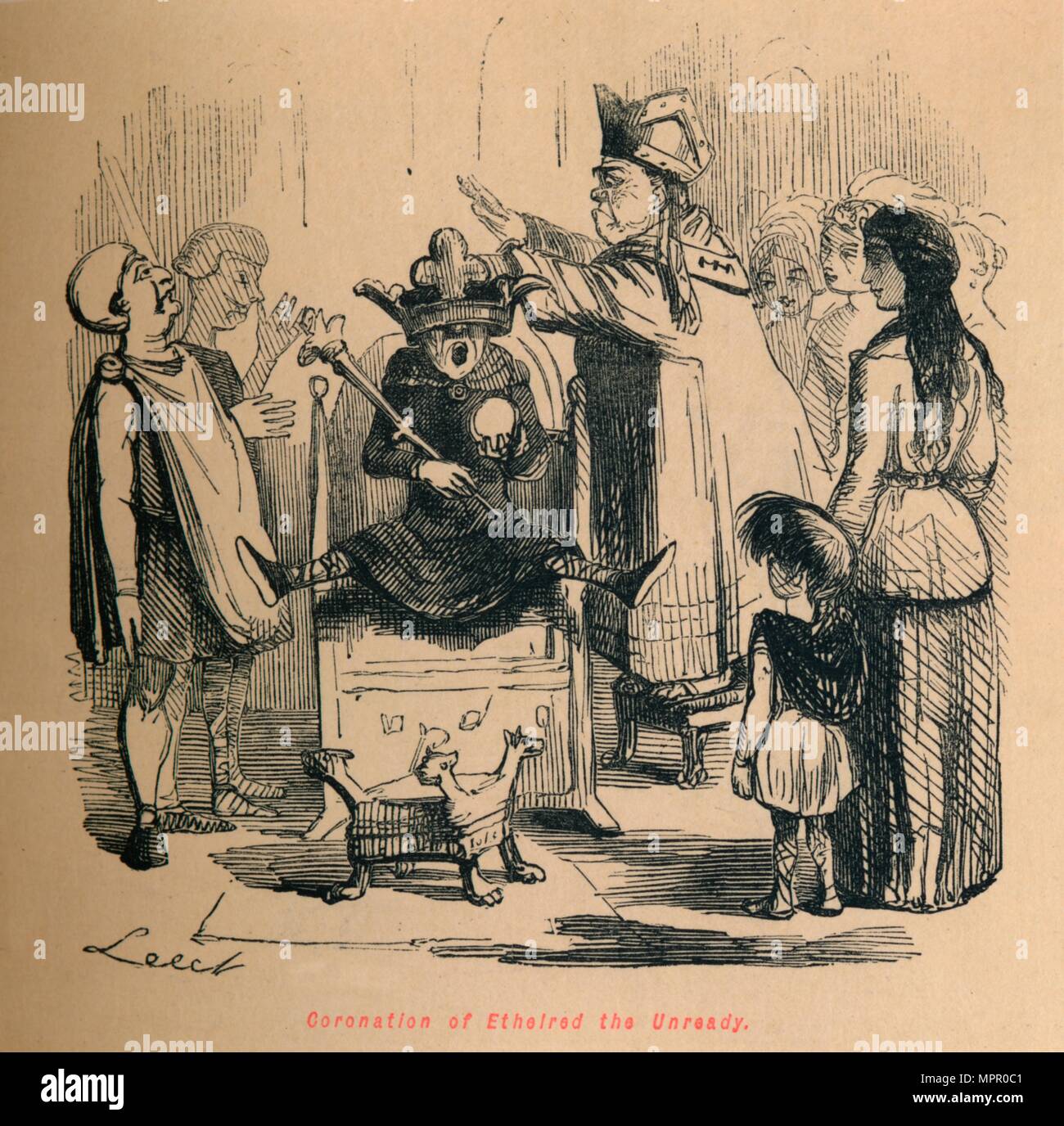 "Couronnement d'Ethelred le Pas prêt', c1860, C1860). Artiste : John Leech. Banque D'Images