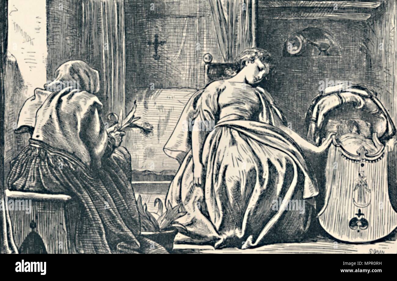 Tessa à la maison. De George Eliot's Romola', 1862-1863, (1923). Artiste : Frederic Leighton. Banque D'Images