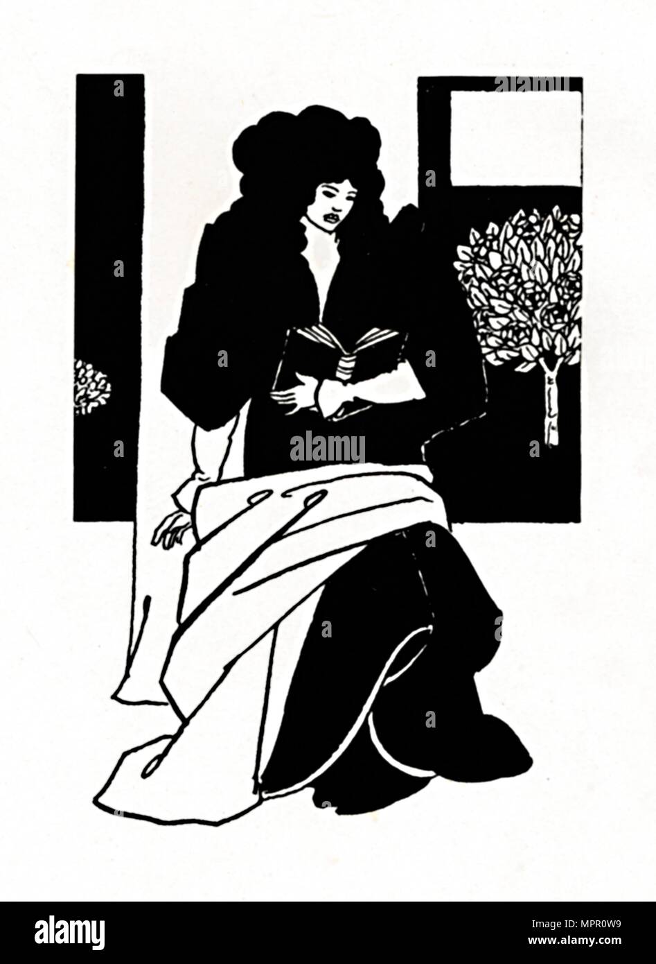 'Illustration du Morte D'Arthur", 1893-1894, (1923). Artiste : Aubrey Beardsley. Banque D'Images