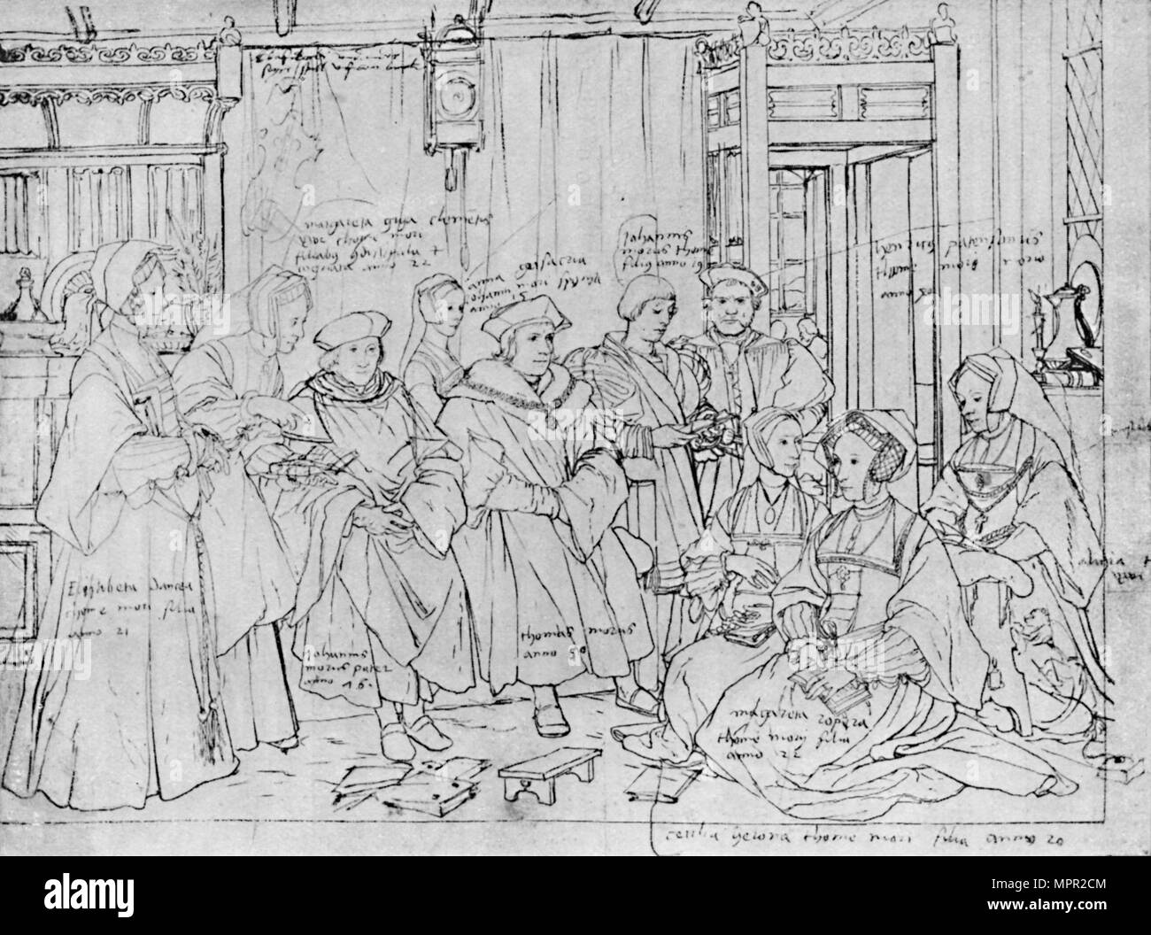 "Plus la famille, de l'esquisse par Holbein à Bâle Museum', 1527, (1903). Artiste : Hans Holbein le Jeune. Banque D'Images