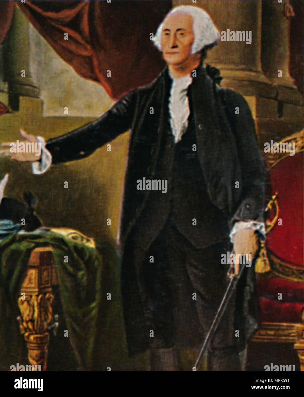 'George Washington 1732-1799. - Stich nach dem Gemälde von G. C. Stuart', 1934. Artiste : Inconnu. Banque D'Images