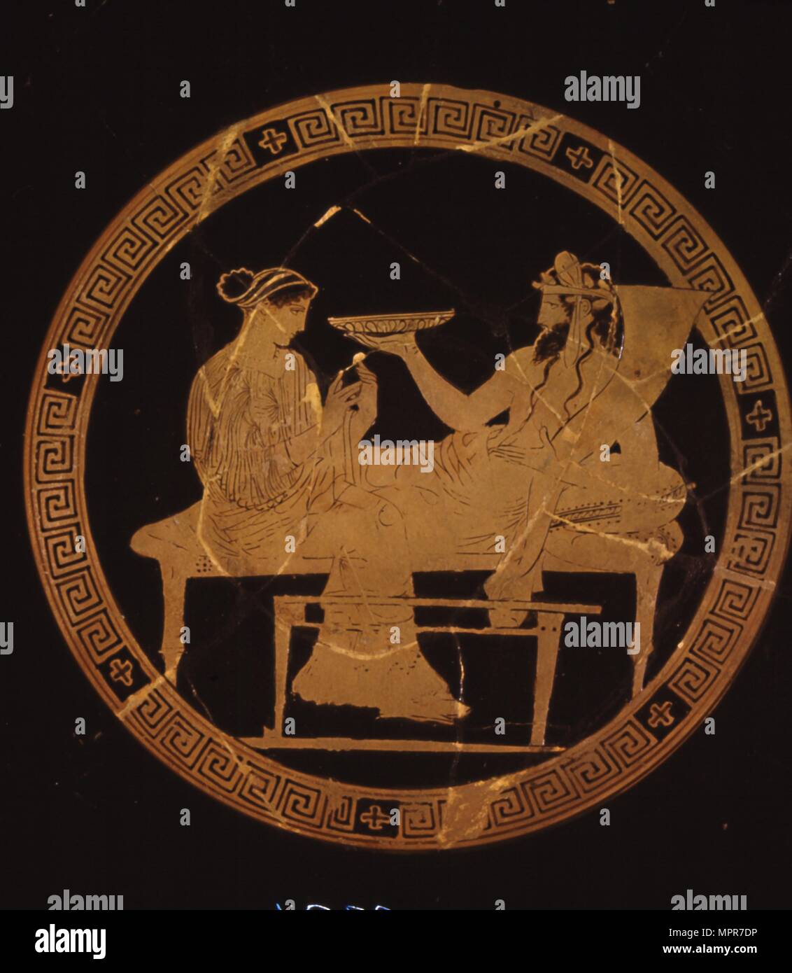 Hadès et Perséphone Banquets : Altic-rouge figure Kylix, c430 BC. Artiste : Peintre Codrus. Banque D'Images