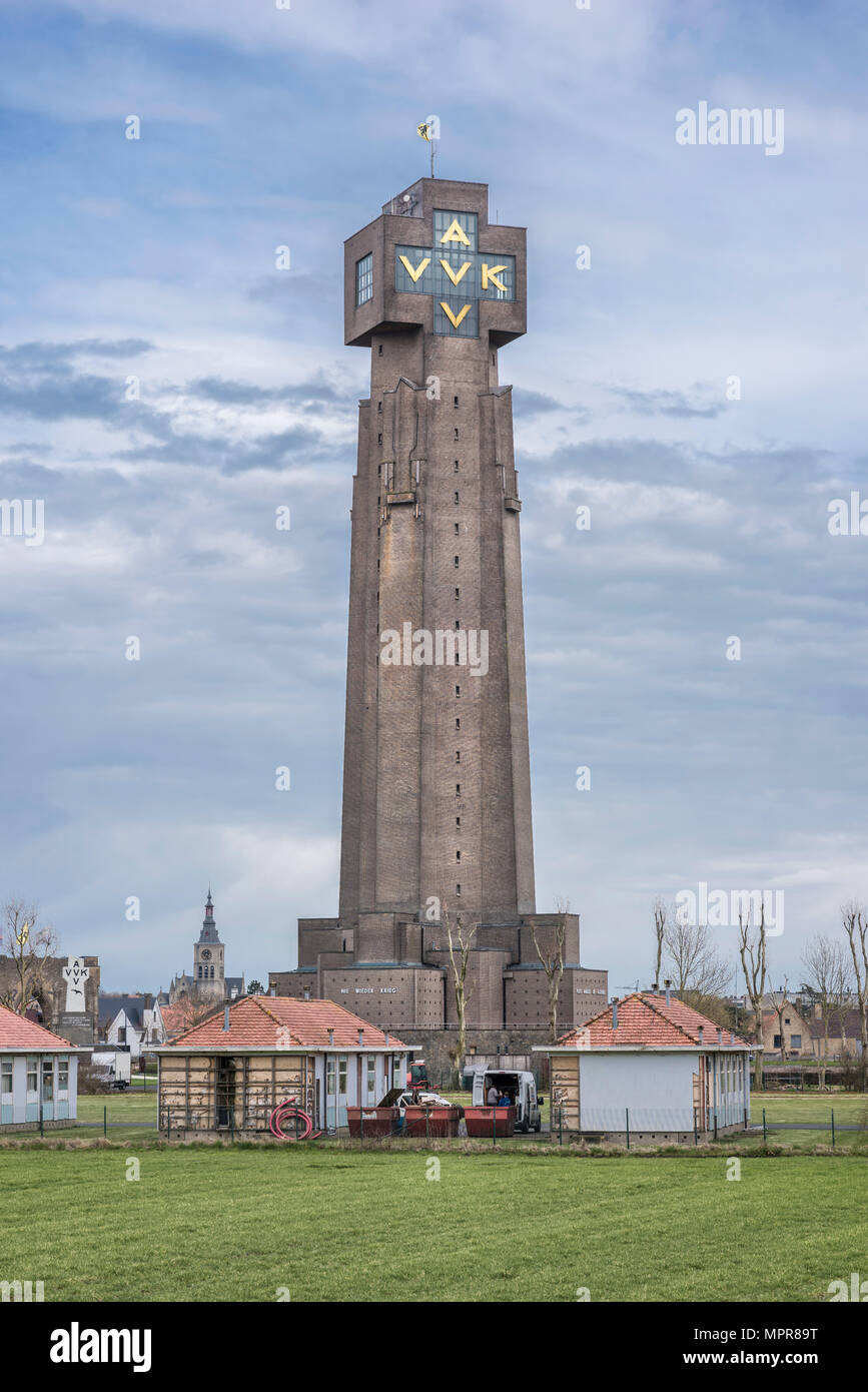 Tour de l'Yser, Mémorial de la Première Guerre mondiale, Bruxelles, Flandre occidentale, Belgique Banque D'Images