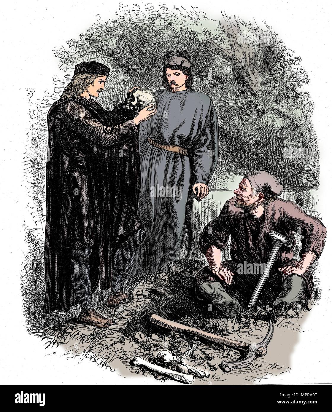 "Hélas, pauvre Yorick ! Je le connaissais, Horatio', c1850. Artiste : Inconnu. Banque D'Images