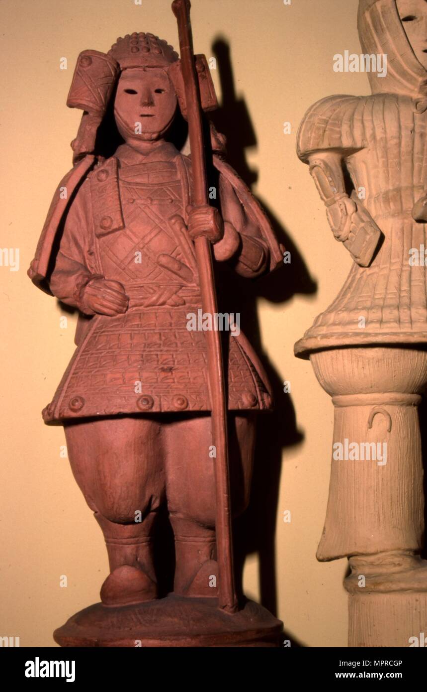 Guerrier Haniwa japonais, tombeau figure, c300-550. Artiste : Inconnu. Banque D'Images