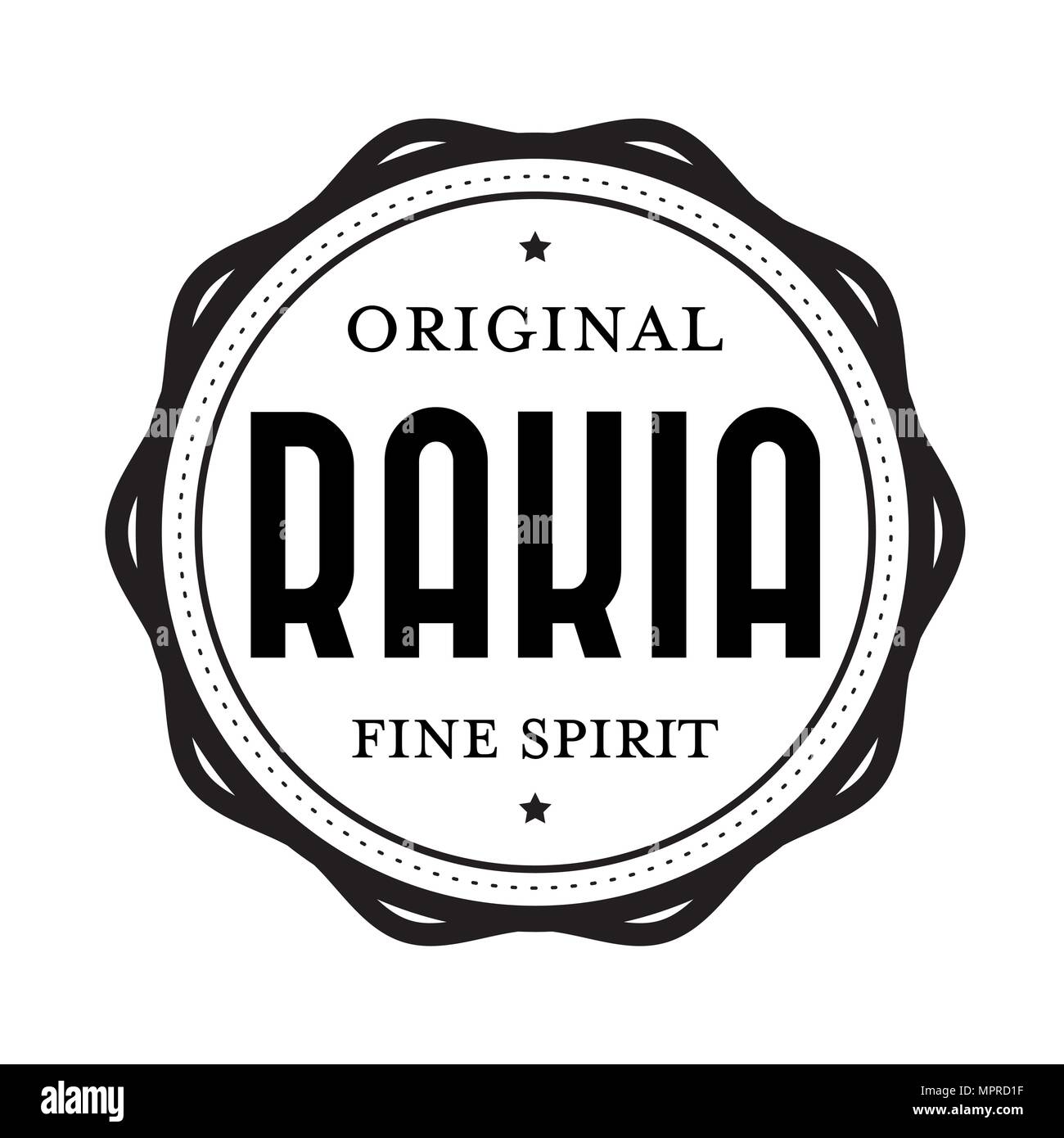 Rakia Original vintage stamp vector Illustration de Vecteur