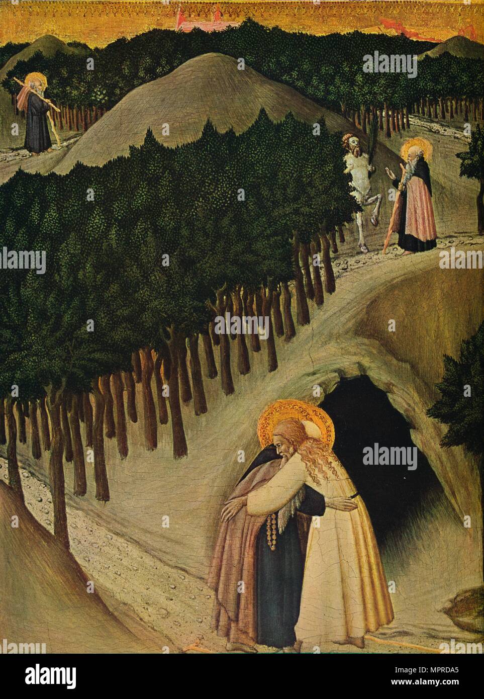 'La réunion de Saint Antoine et de Saint Paul', c1430-1435. Artiste : Sano di Pietro. Banque D'Images