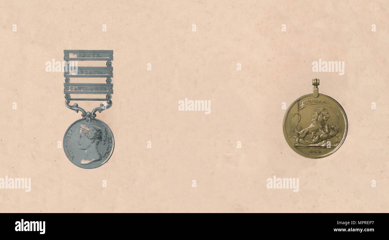 «Médailles pour les batailles en Inde', c1911Th siècle. Artiste : Inconnu. Banque D'Images