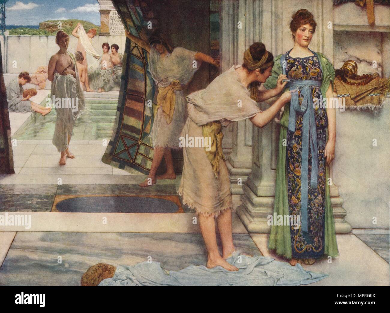 'Le frigidarium', 1890, c1915). Artiste : Sir Lawrence Alma-Tadema. Banque D'Images