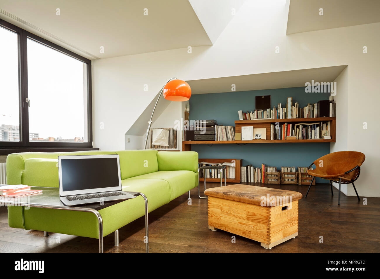 L'Allemagne, l'ordinateur portable avec arpartement moderne Banque D'Images