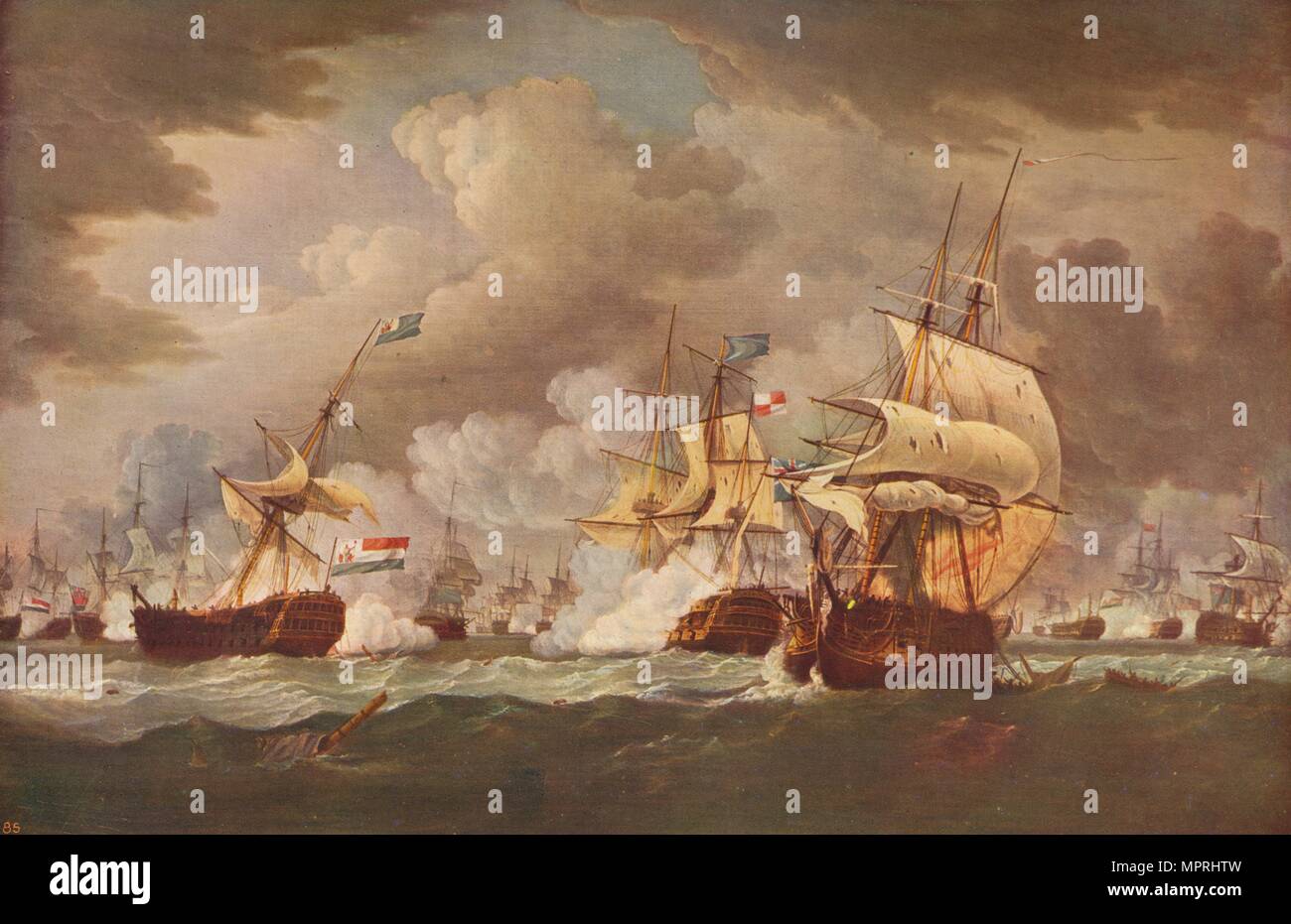 'La Bataille de Camperdown', c1800. Artiste : Thomas Whitcombe. Banque D'Images