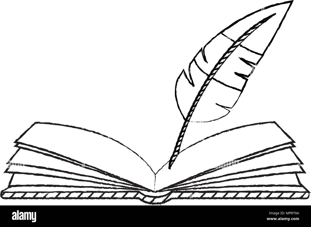 Grunge livre ouvert et de l'objet stylo plume Image Vectorielle Stock -  Alamy