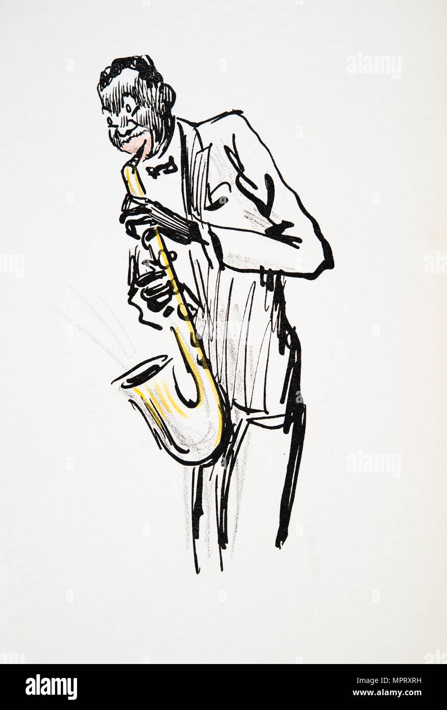 Saxophoniste, de 'White Bottoms' pub. 1927. Banque D'Images