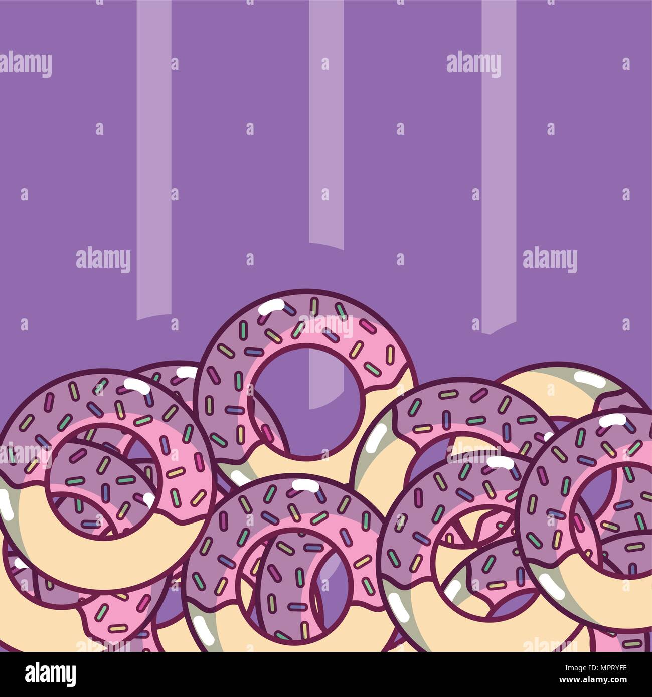 Donuts sur fond coloré Illustration de Vecteur
