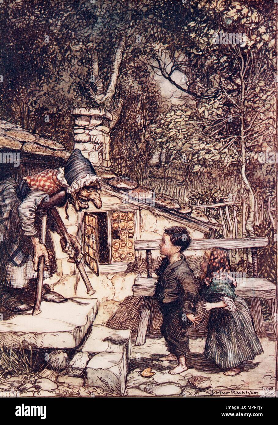 Hansel et Gretel, 1909. Banque D'Images