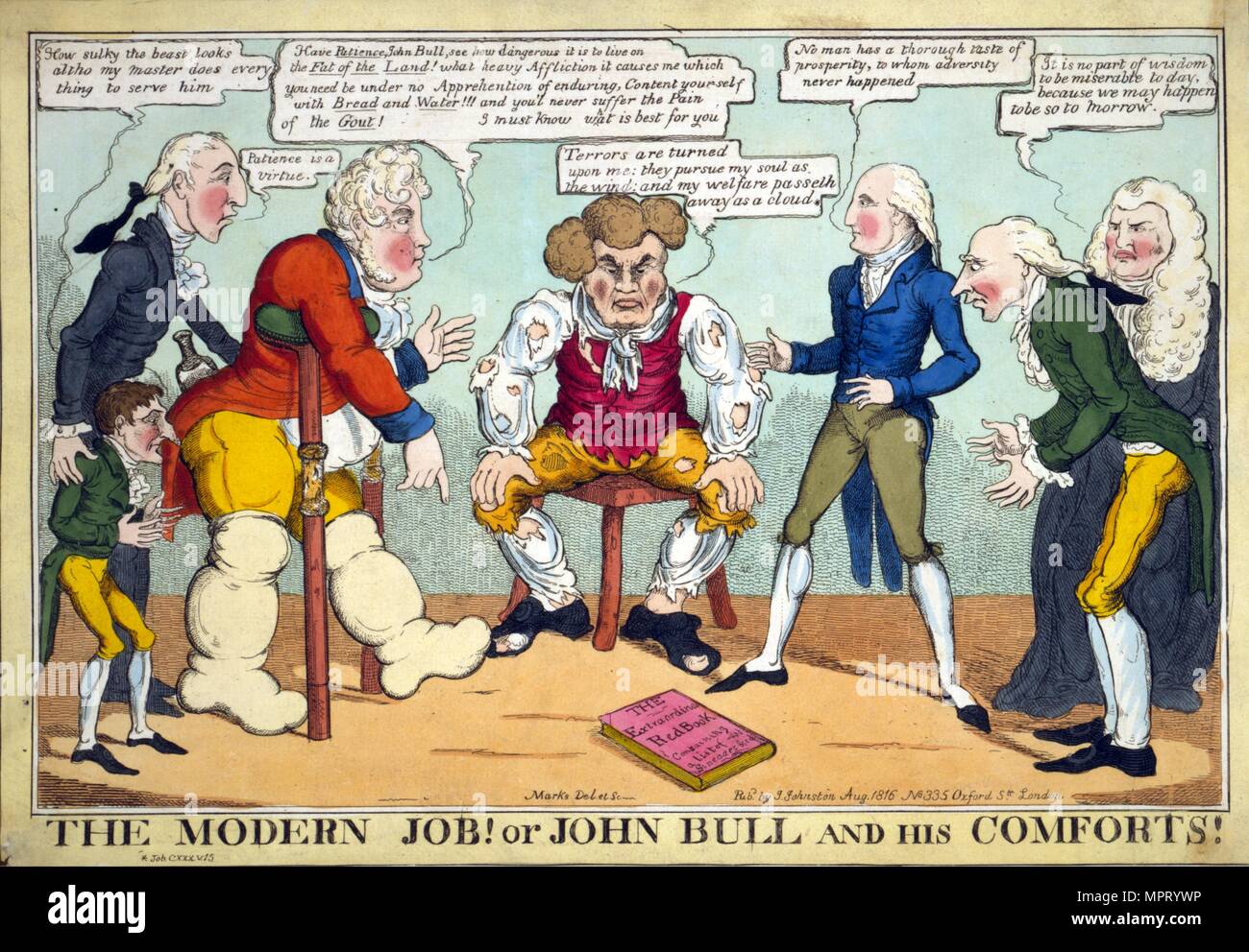 L'emploi moderne ! Ou John Bull et son confort !, 1816. Banque D'Images