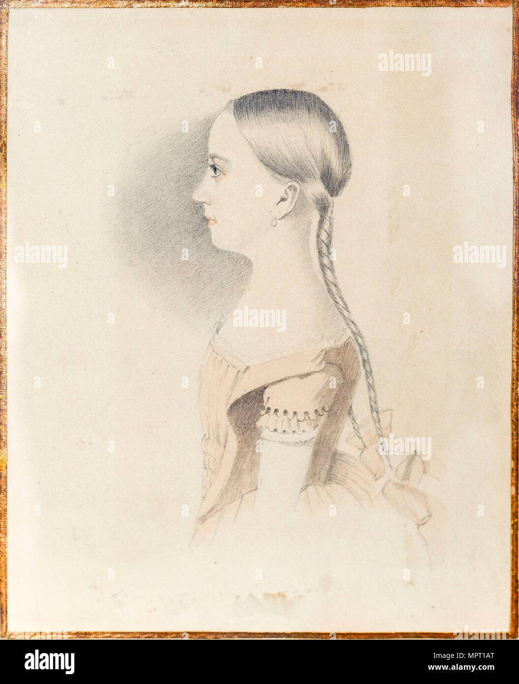 Portrait de Maria Alexandrovna Pushkina (1832-1919), 1844. Banque D'Images