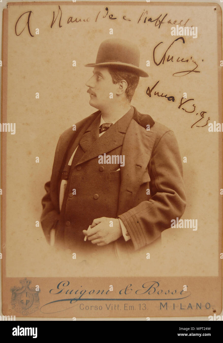 Portrait du compositeur Giacomo Puccini (1858-1924), 1893. Banque D'Images
