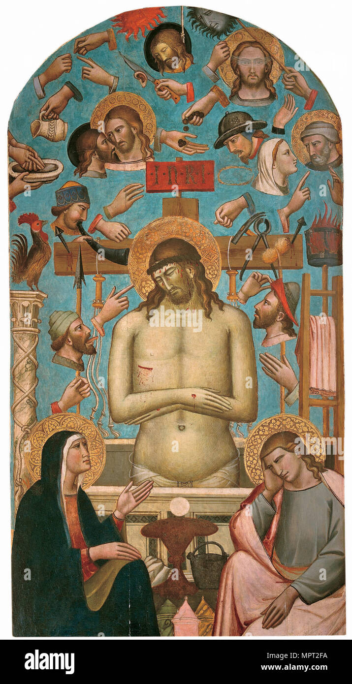 Pieta avec les symboles de la Passion, 1401-1403. Banque D'Images