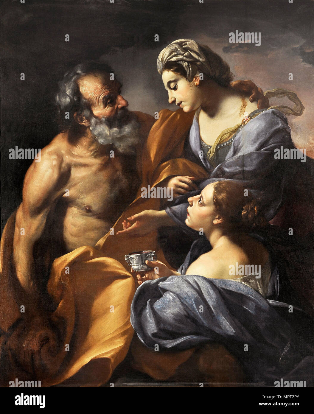 Lot et ses filles, 1685. Banque D'Images