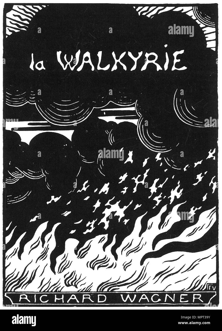 Couverture de la partition vocale de l'opéra Die Walküre de Richard Wagner, 1894. Banque D'Images