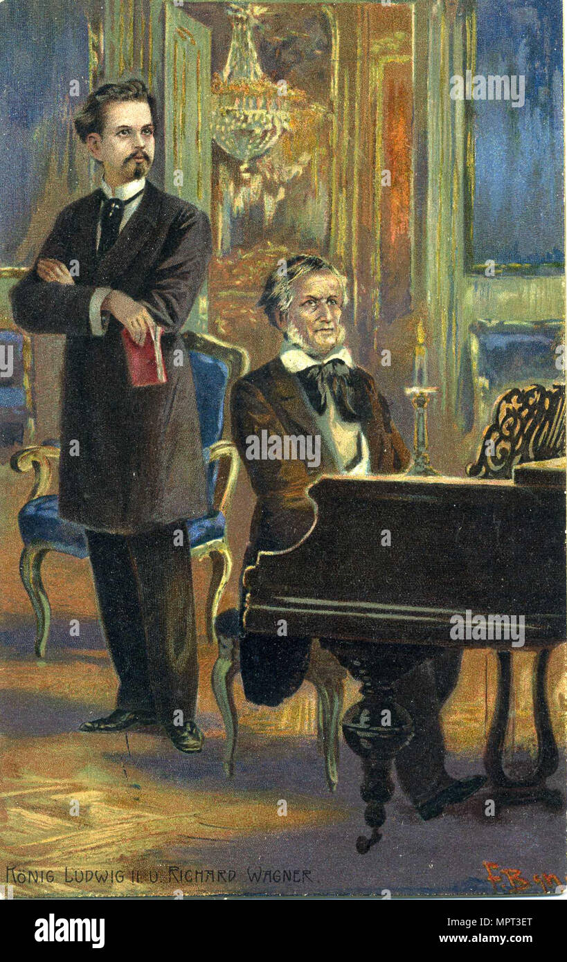 Richard Wagner et Louis II, ch. 1900. Banque D'Images