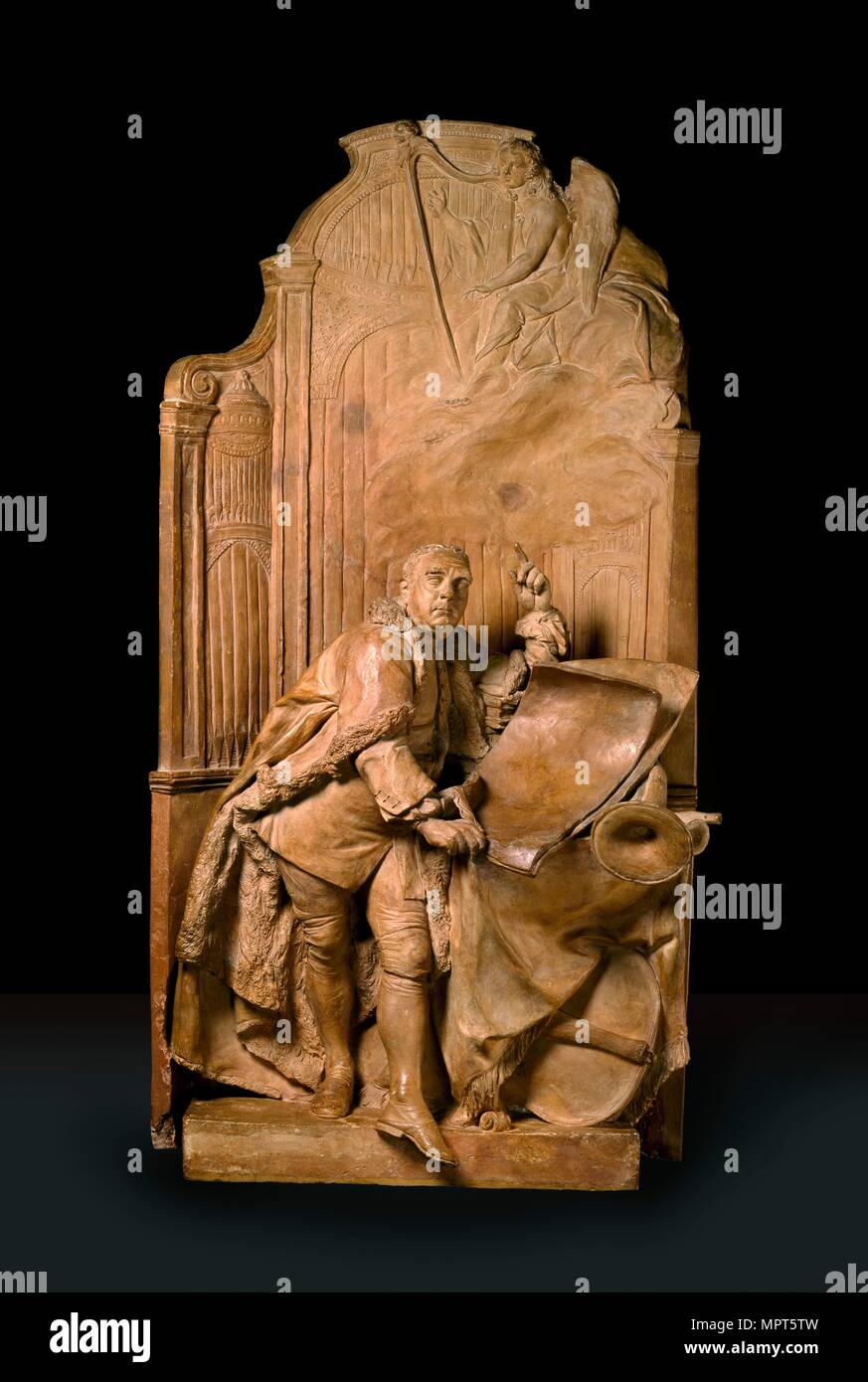 Modello pour le monument à George Frideric Handel dans l'abbaye de Westminster, 18e siècle. Créateur : Louis François Roubiliac. Banque D'Images