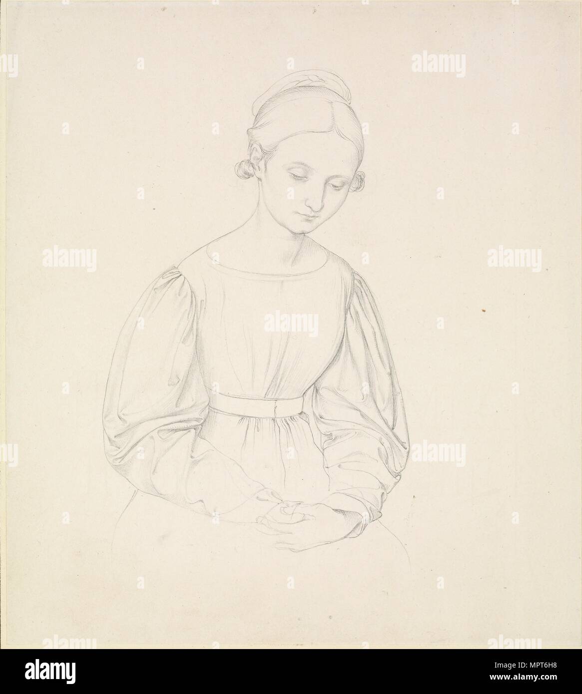 Portrait de la femme de l'artiste, Nina, c1830. Artiste : Johann Friedrich Overbeck. Banque D'Images