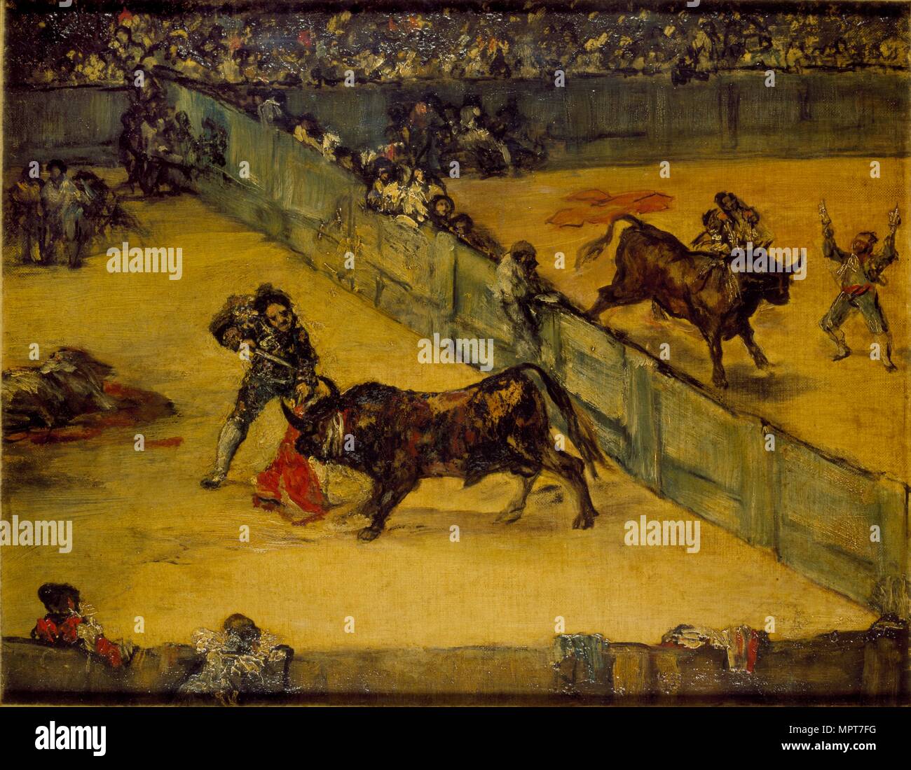 Scène à une corrida : Division de place, c du xixe siècle. Artiste : Francisco Goya. Banque D'Images