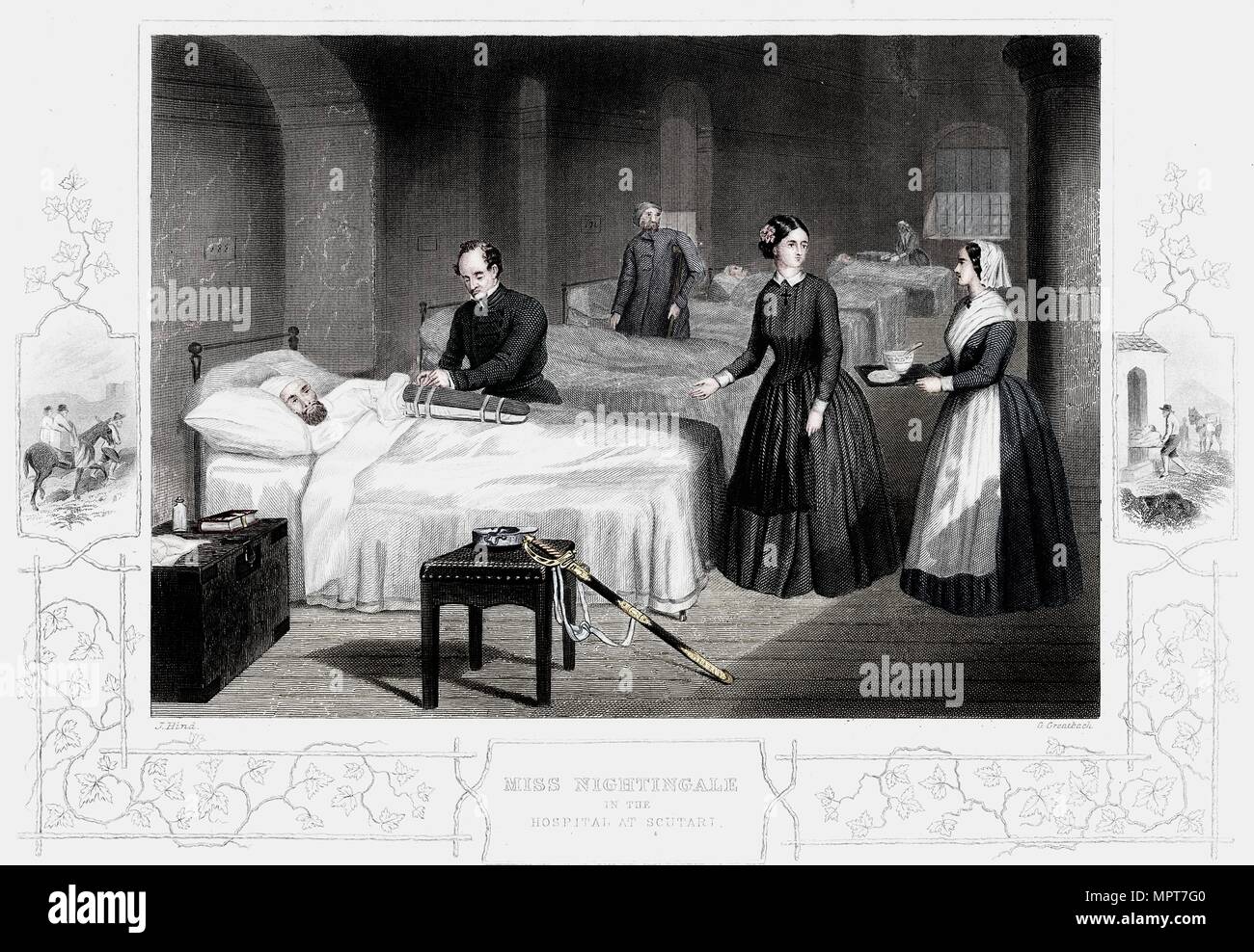 Florence Nightingale à l'hôpital de Scutari, c1860. Artiste : Anon. Banque D'Images