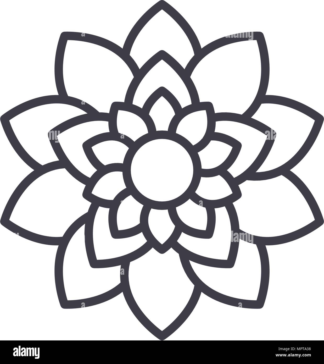 L'icône de la ligne fleur de lotus concept. Fleur de Lotus télévision  affiche, symbole vecteur, illustration Image Vectorielle Stock - Alamy