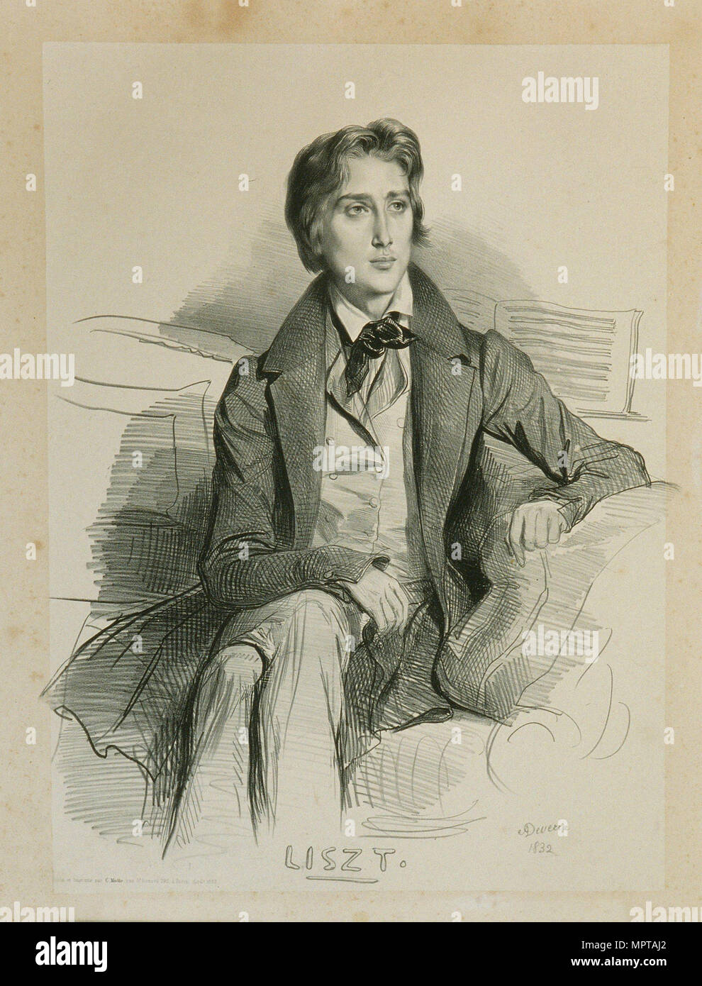 Portrait du compositeur Franz Liszt (1811-1886). Banque D'Images