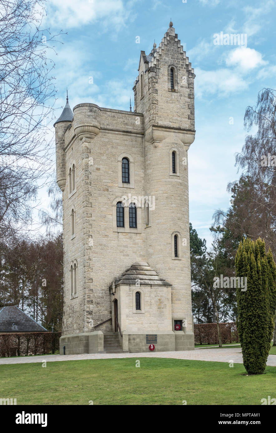 La tour d'Ulster Monument, à l'Irlande du Nord, construit en 1921, Première Guerre mondiale, Thiepval, Hauts-de-France, France Banque D'Images