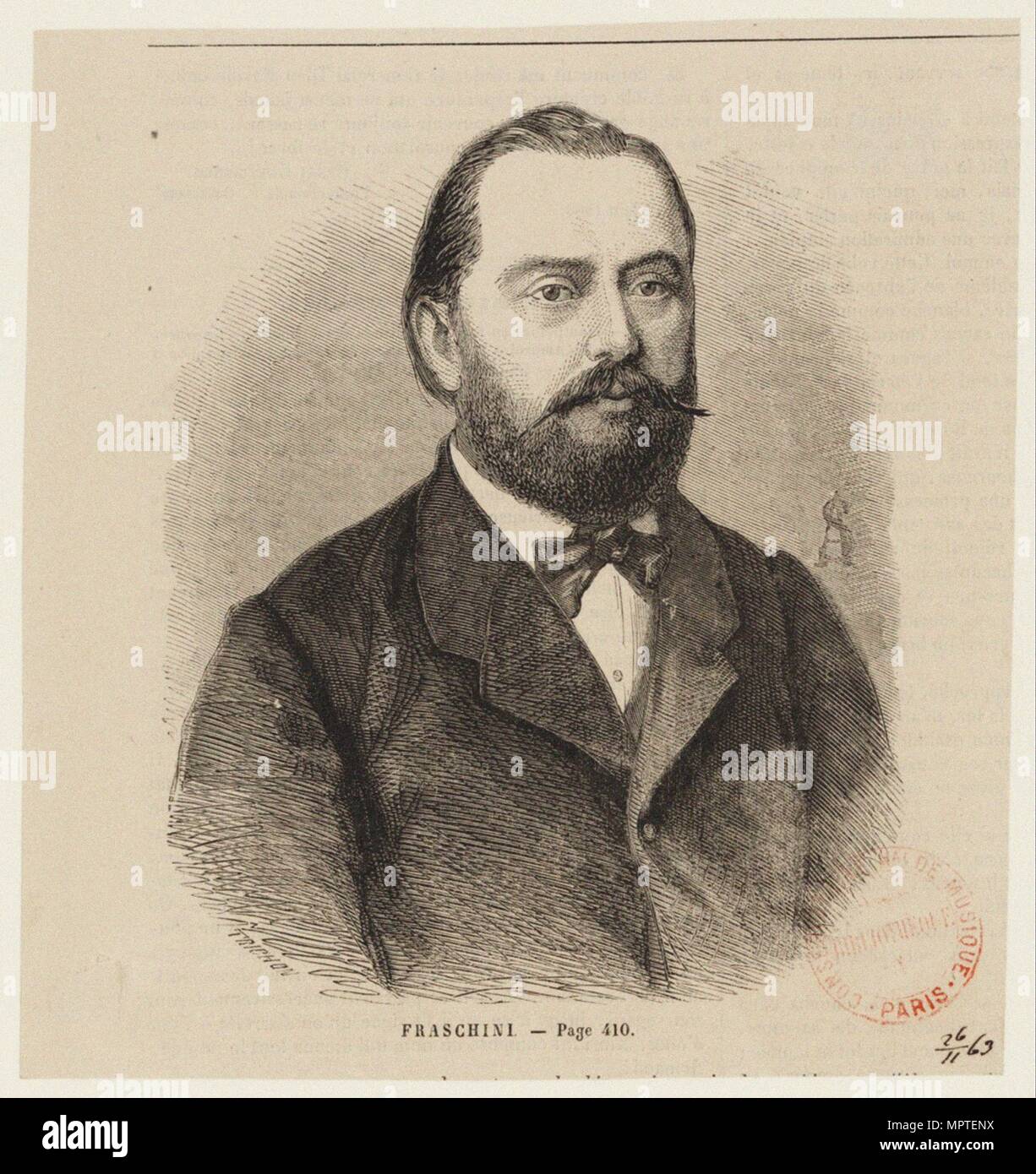 Portrait du ténor Gaetano Fraschini (1816-1887), le premier dans l'opéra Zamoro Alzira par Giusepp Banque D'Images