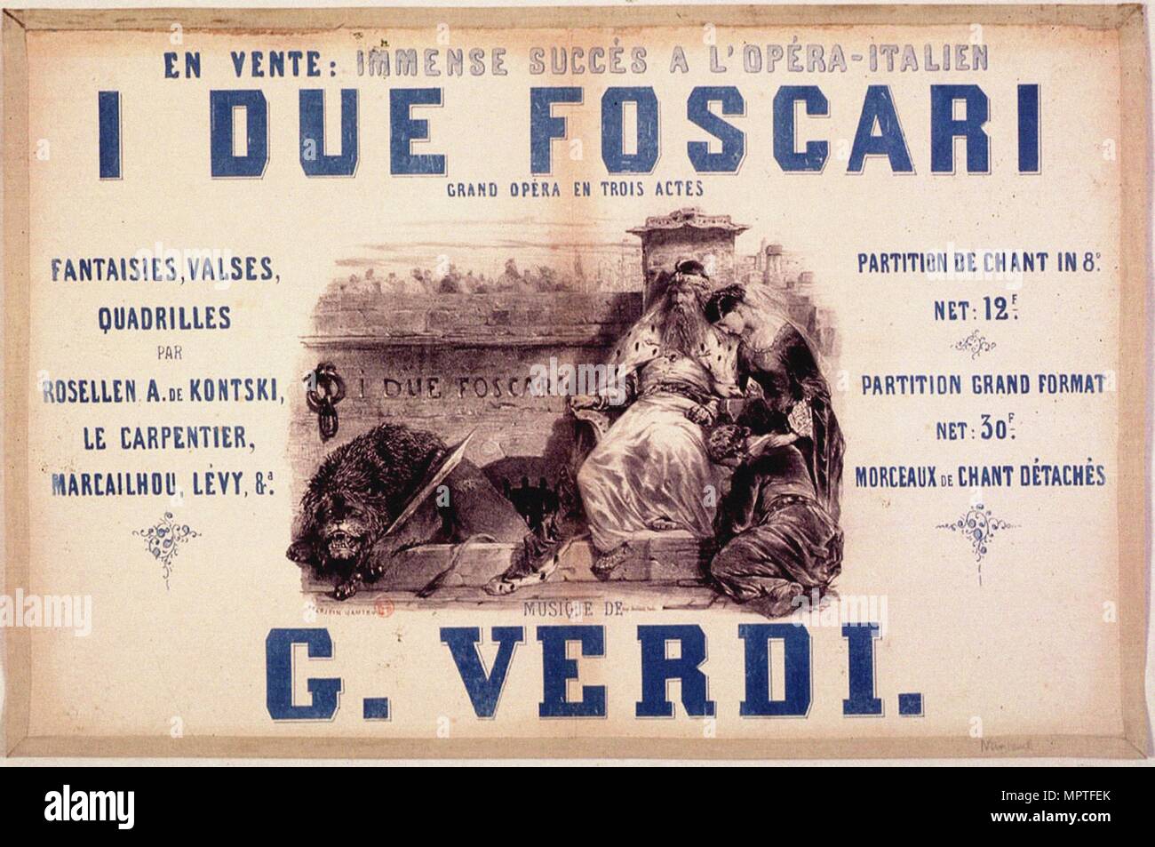 I Due Foscari (les deux Foscari). Opéra en trois actes de Giuseppe Verdi, Paris, 1870-1875. Banque D'Images