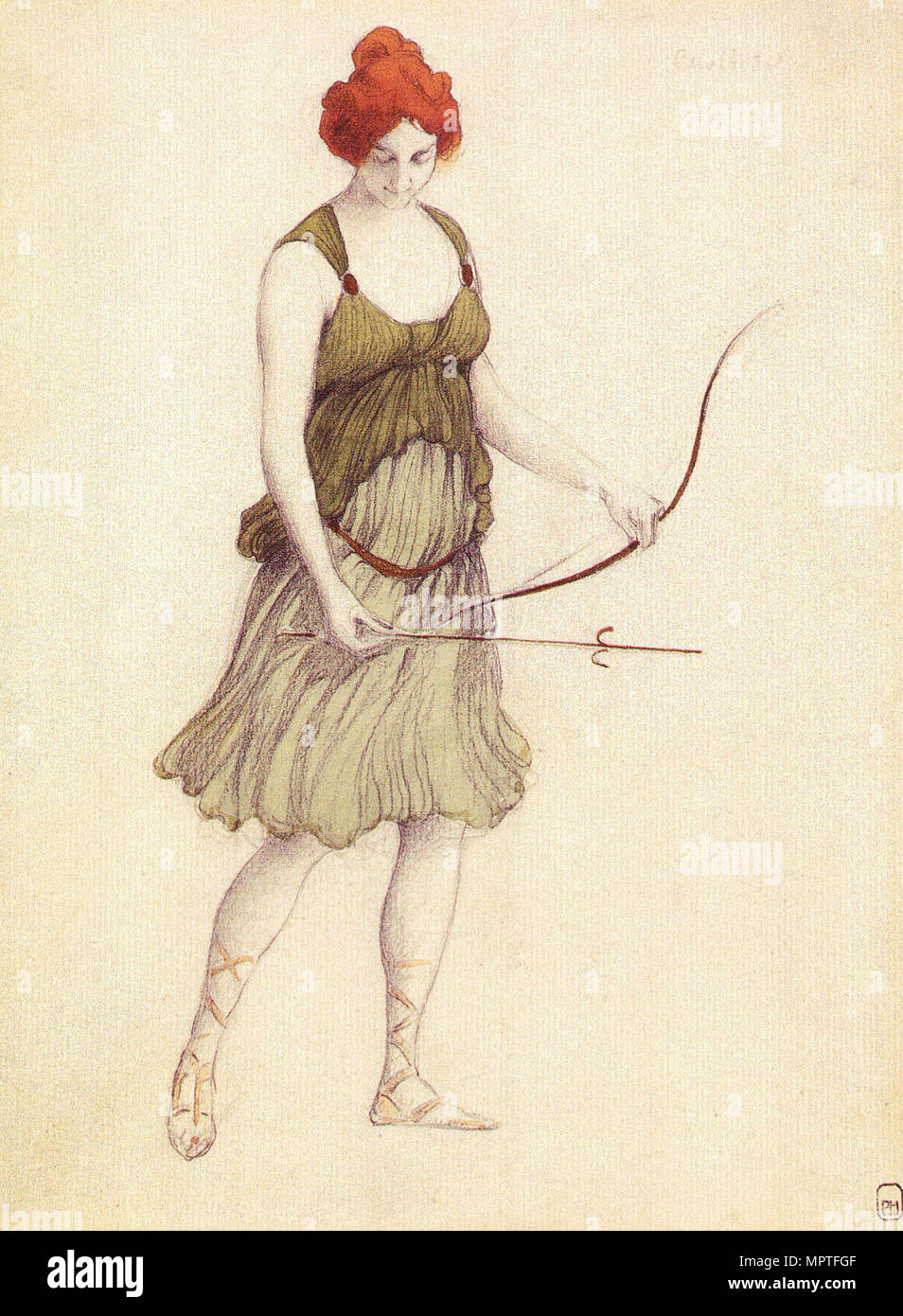 La conception de costumes pour le ballet Sylvia ou la nymphe de Diane par Léo Delibes, 1901. Banque D'Images