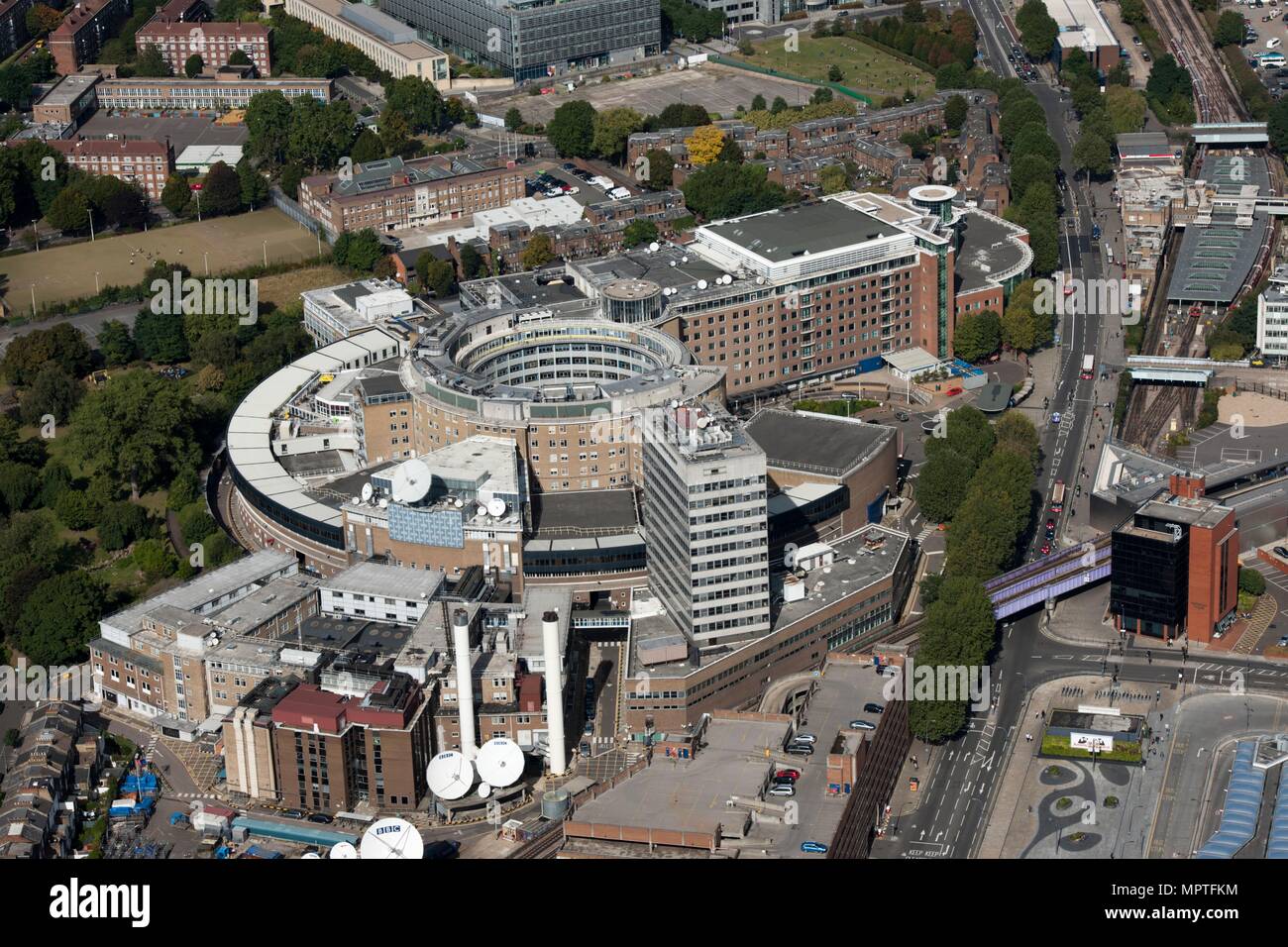 BBC Television Centre, White City Londres, 2012. Artiste : Damian Grady. Banque D'Images