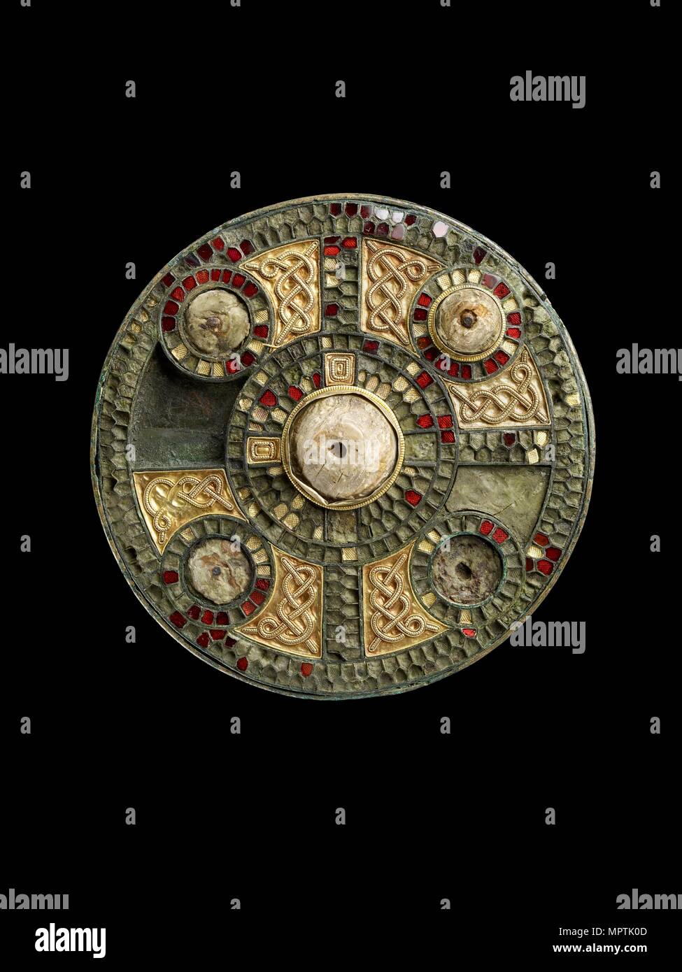Disc brooch, période anglo-saxonne (400-1066). Artiste : Inconnu. Banque D'Images