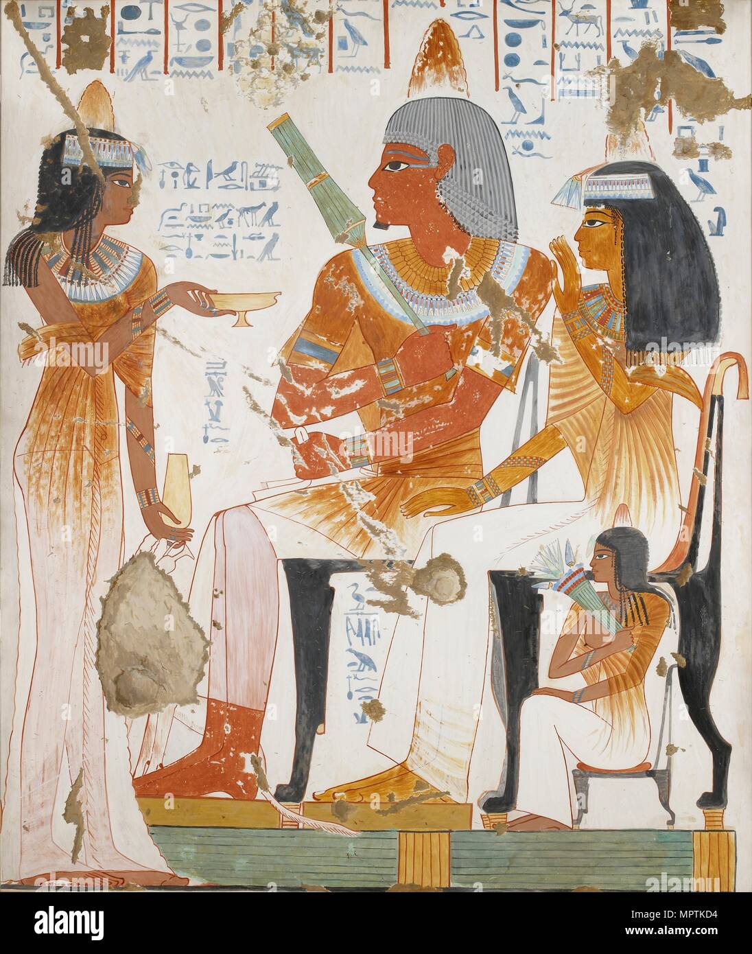 Copie de la peinture murale, tombe 181 de Nebamun et Ipuky, Thèbes, 20e siècle. Artiste : Anna (NINA) Macpherson Davies. Banque D'Images