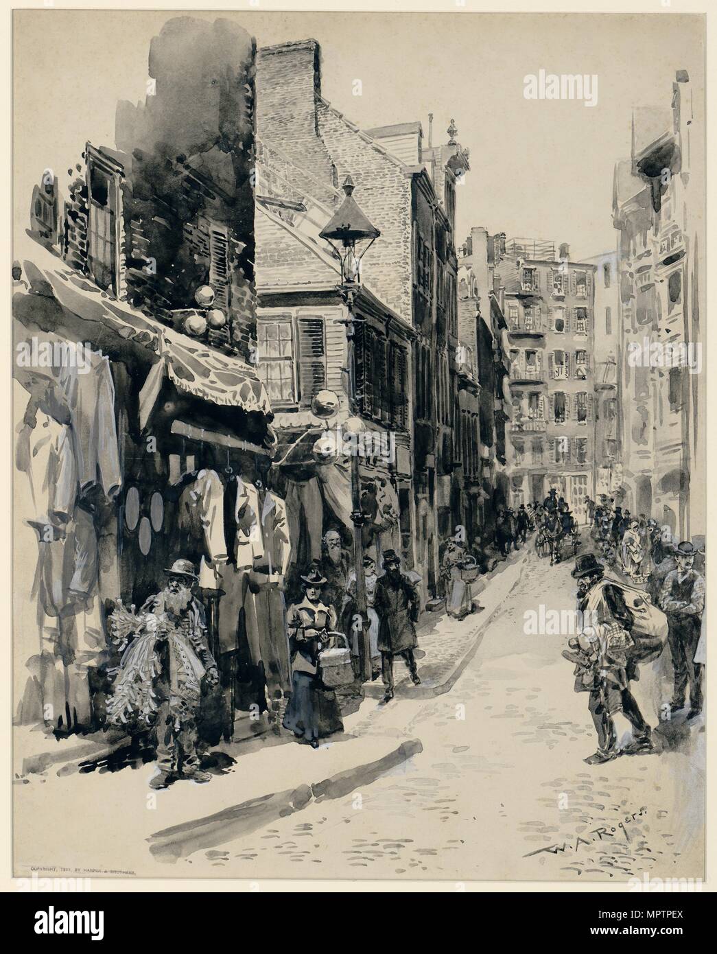 Le quartier juif, Boston, 1899. Banque D'Images