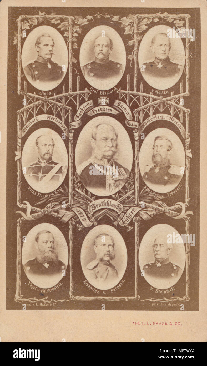 Carte de visite (CDV) de l'image et les chefs militaires Prussiens Banque D'Images