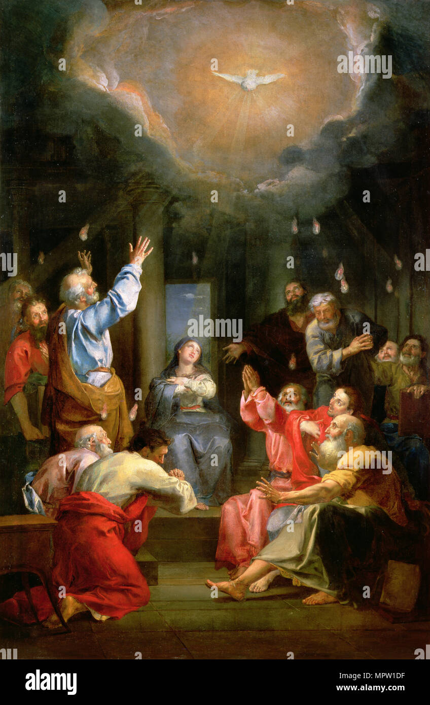 La descente de l'Esprit Saint (Pentecôte). Banque D'Images