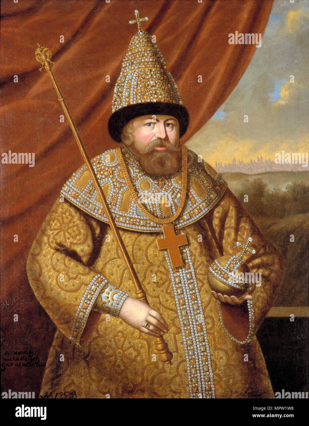 Portrait du Tsar Alexis Mikhaïlovitch de Russie JE (1629-1676), seconde moitié du 17e cen. Banque D'Images
