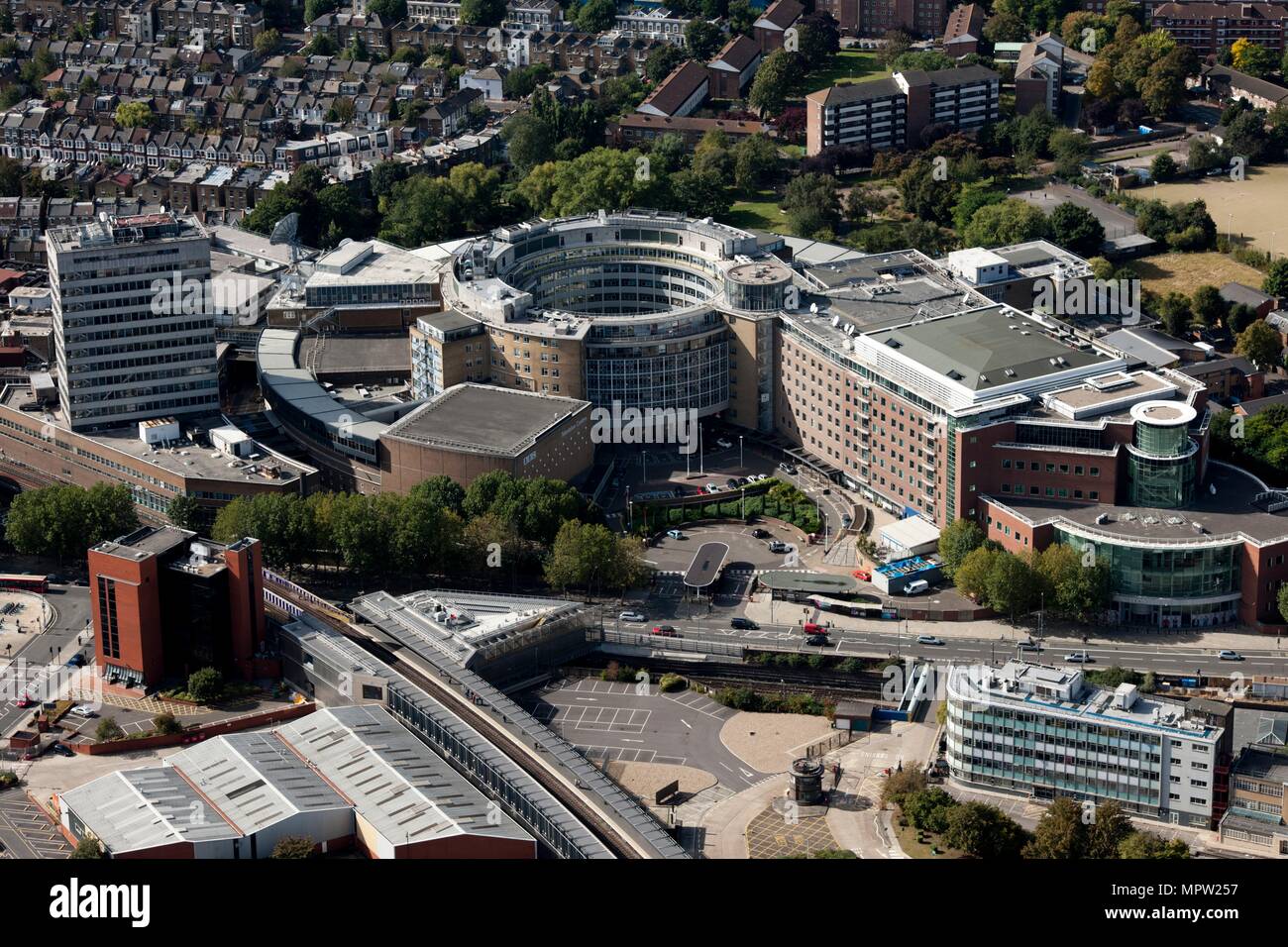 BBC Television Centre, White City Londres, 2012. Artiste : Damian Grady. Banque D'Images