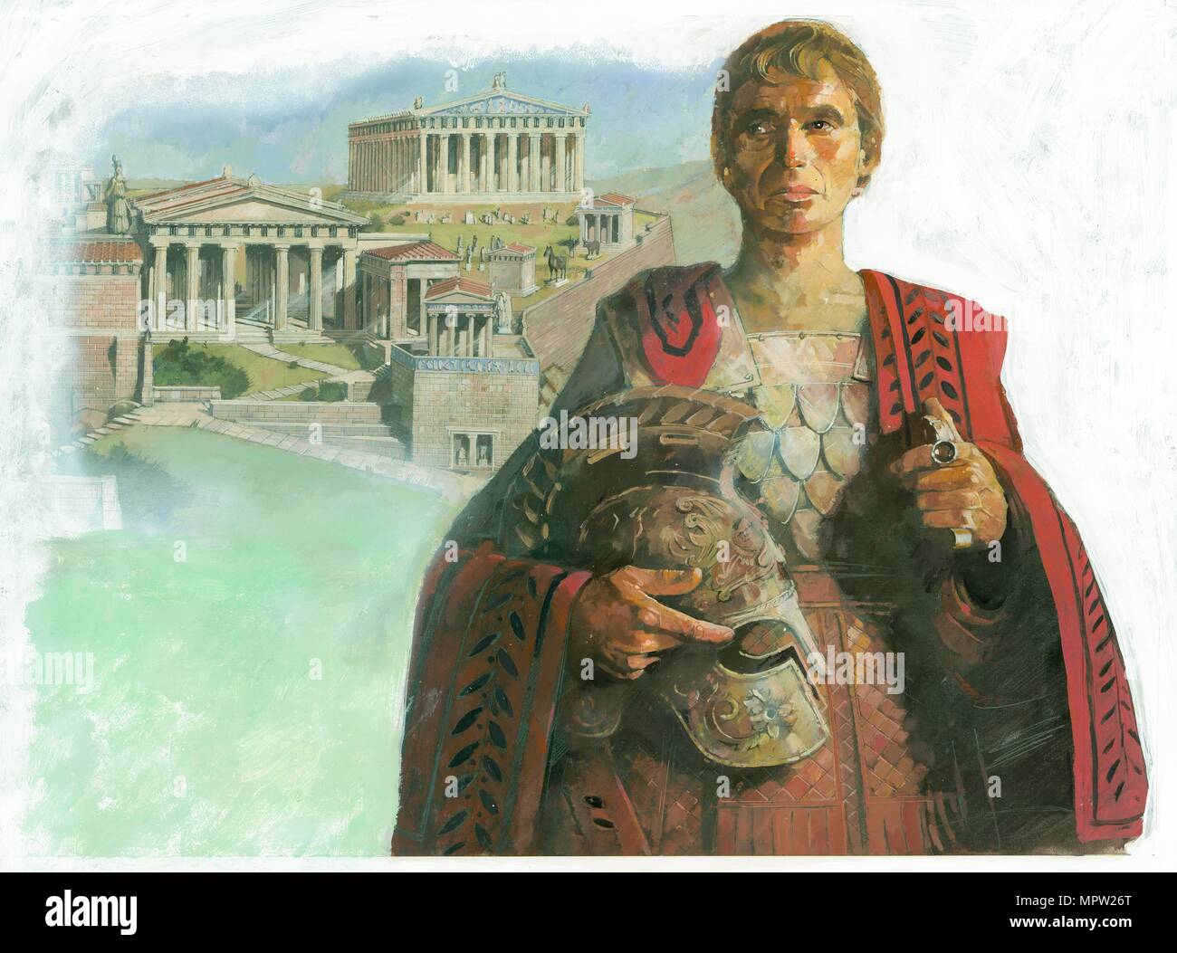Guerrier grec antique et/ou homme d'État, des années 90. Artiste : Ivan hdb. Banque D'Images