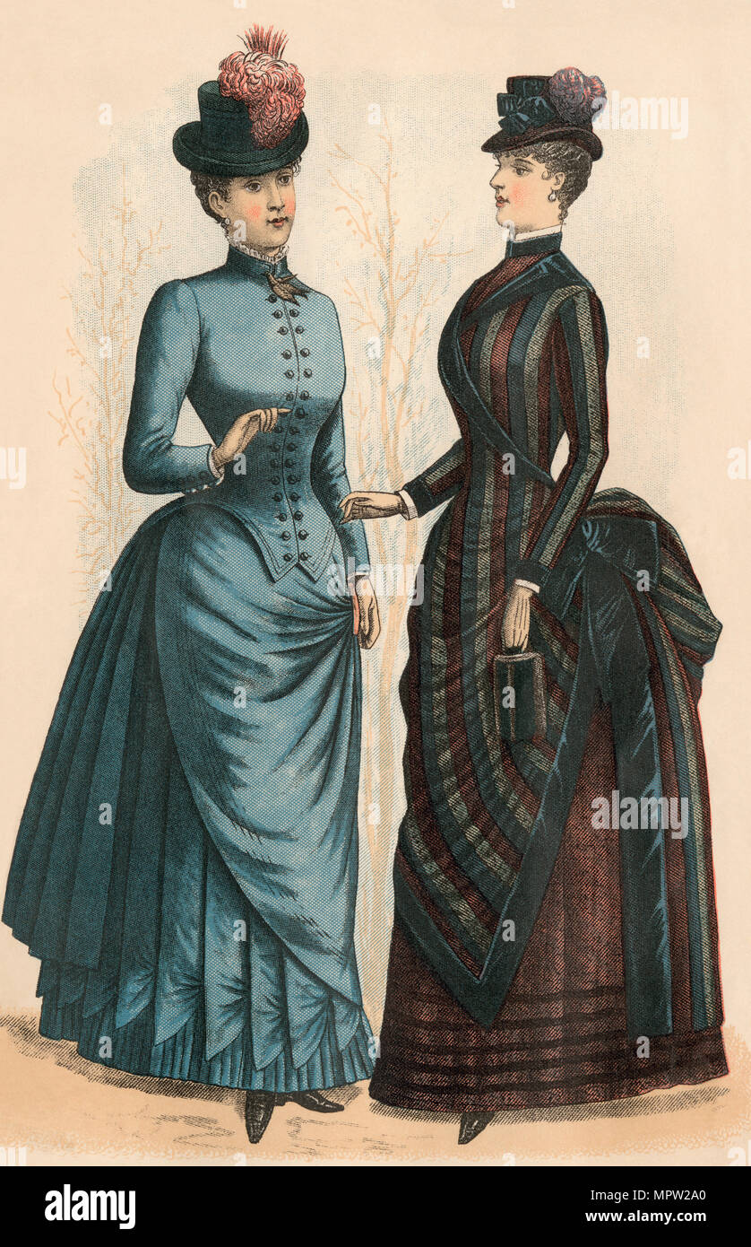 Godey's ladies fashions, 1880. Lithographie couleur Banque D'Images