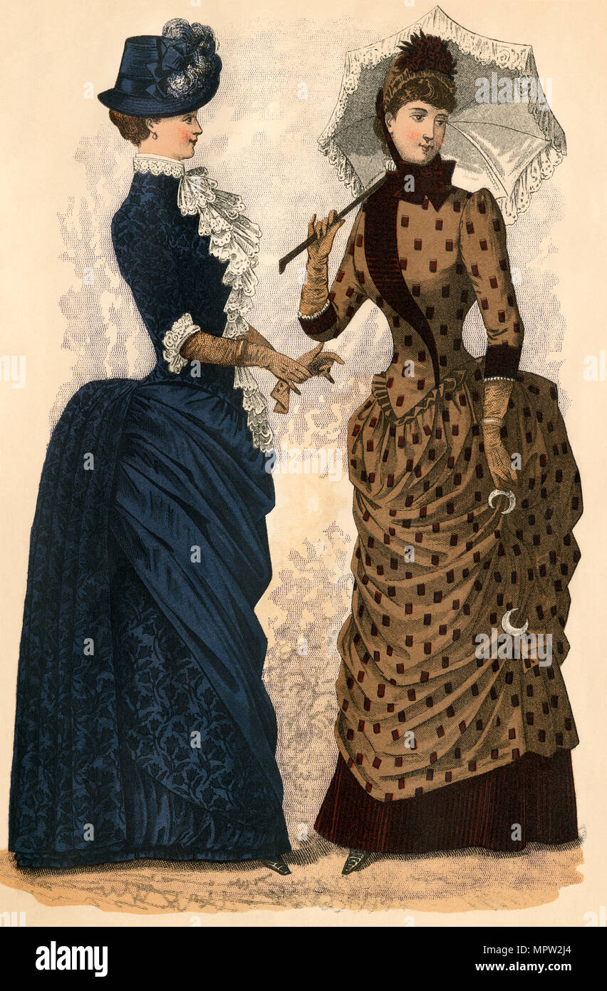 Godey's ladies fashions, 1880. Lithographie couleur Banque D'Images