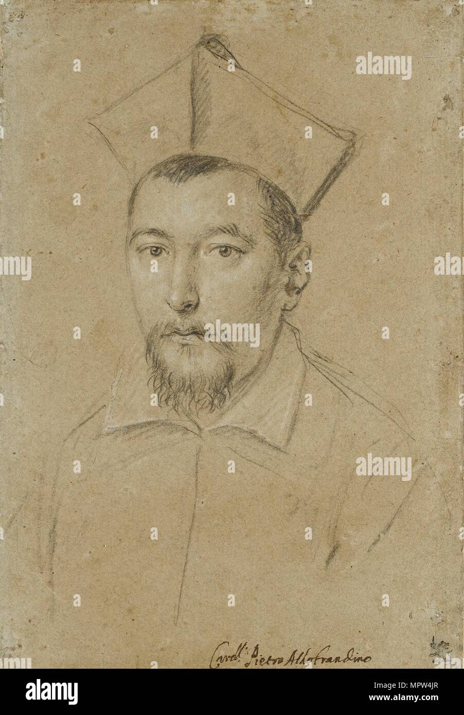 Portrait du cardinal Pietro Aldobrandini, début du 17e siècle. Artiste : Mario Ottavio Leoni. Banque D'Images
