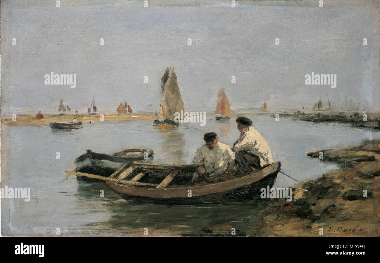 L'estuaire, milieu du 19ème siècle. Artiste : Louis Eugène Boudin. Banque D'Images